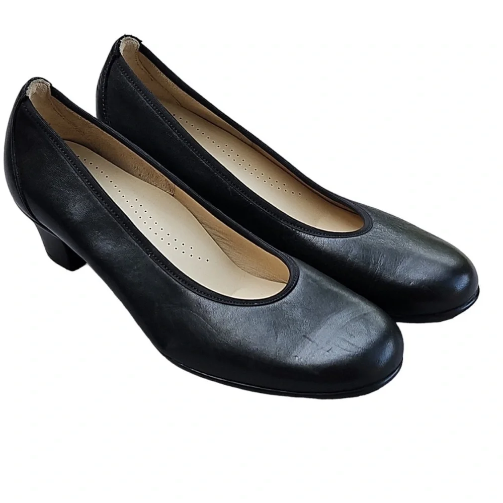 SAS Milano Black Leather Classic Pumps Heels Shoes Comfort USA Womens Si…